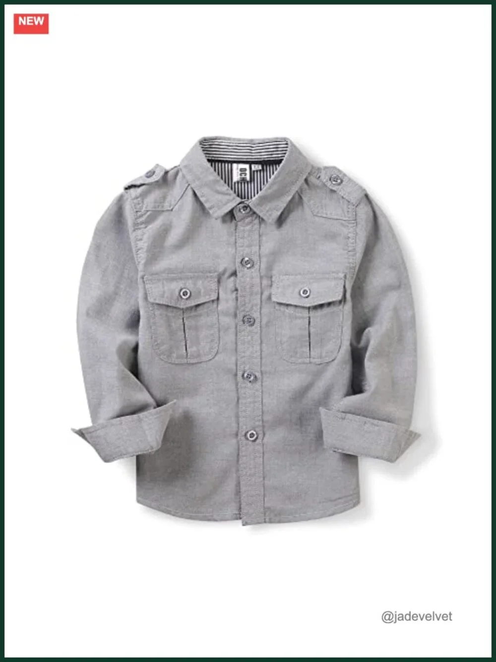 Boys Long Sleeve Oxford Button Down Dress Shirt with Pockets